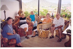 Clara Gastelum, Pat Regan, Joan Braun, Fran Manniko & spouse Davy Bass