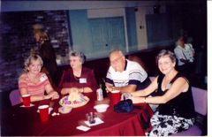 Fran Manniko, Gert Miller & spouse Bill White, Donna Easter Johnstone '59